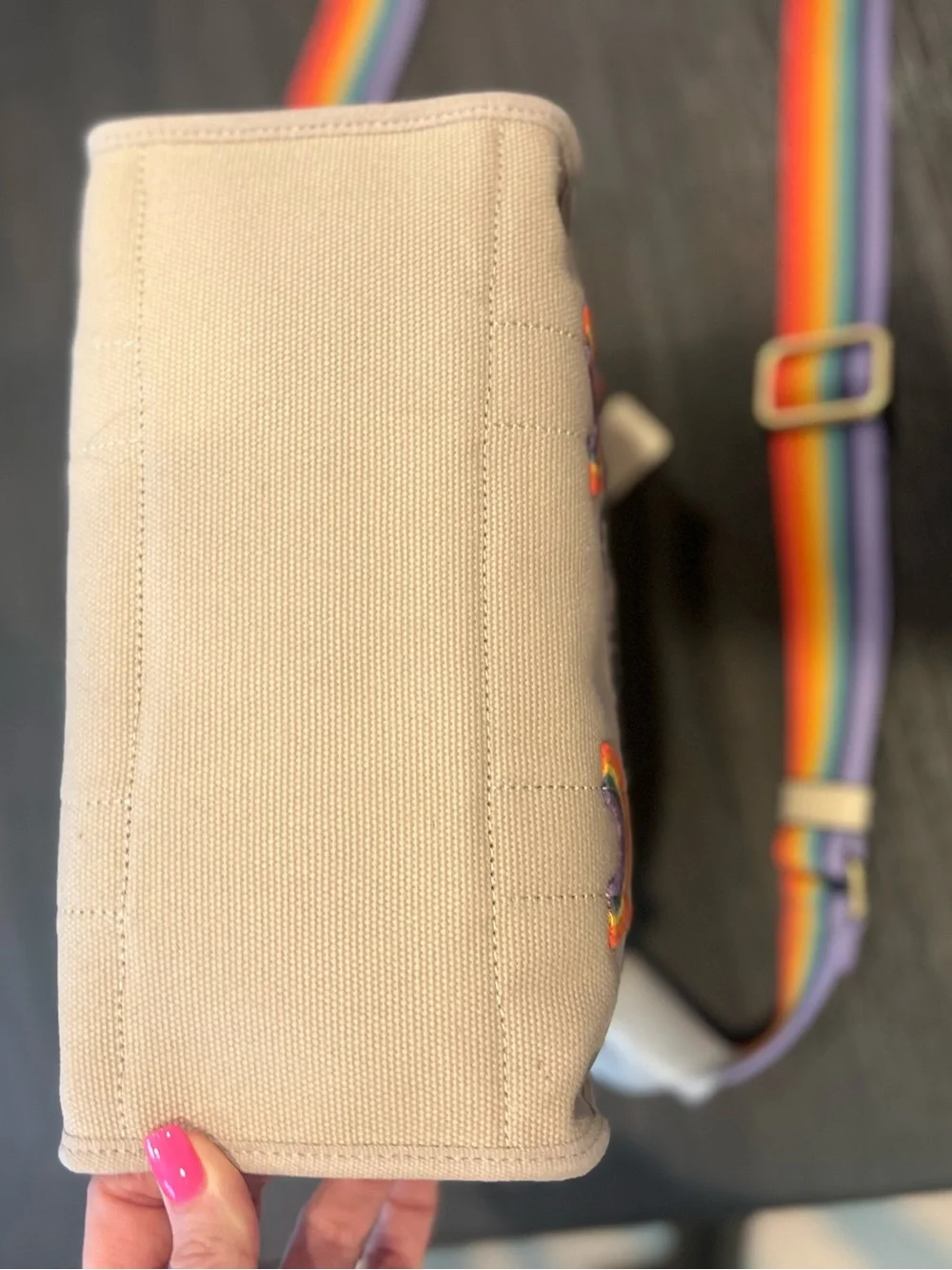 NWT Coach Rainbow Canvas Cargo Tote 26 - Picture 5 of 10